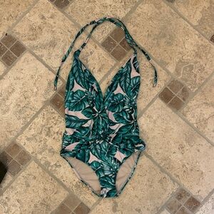 Watercolors by Kenny Flowers the Beverly Hills Tropical Palm One-Piece Swimsuit